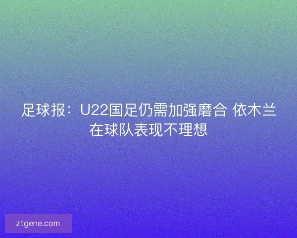 足球报:U22国足仍需加强磨合 依木兰在球队表现不理想 足球报:U22国足仍需加强磨合 依木兰在球队表现不理想