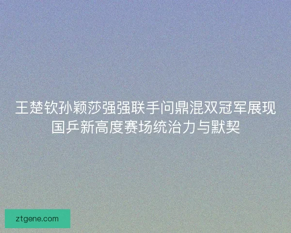 王楚钦孙颖莎强强联手问鼎混双冠军展现国乒新高度赛场统治力与默契