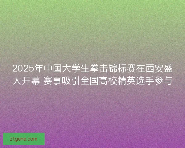 2025年中国大学生拳击锦标赛在西安盛大开幕 赛事吸引全国高校精英选手参与